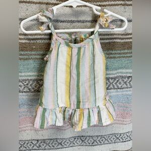 EUC Baby Girls Stripped Top And Bloomer Set